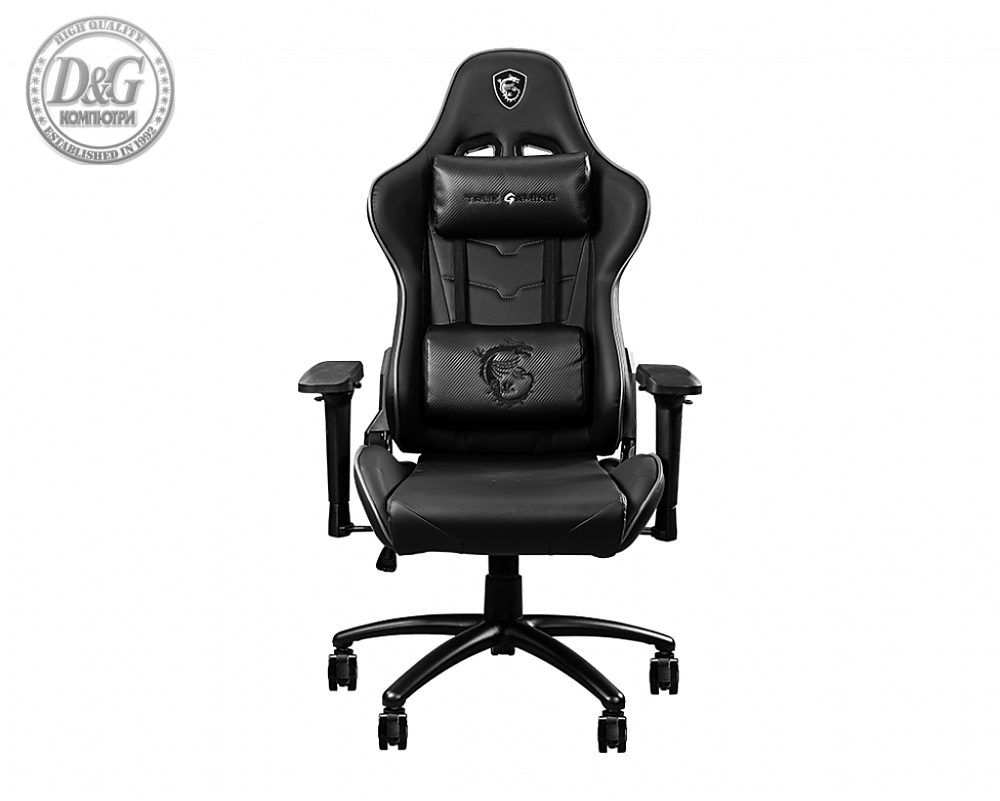 MSI MAG CH120 I, Adjustable Back Angle 90° - 180°, 4D Adjustable Armrests, PVC Leather, High Density Mould Shaping Foam, Ergonomic headrest pillow and lumbar, Gas Lift Class-4, 75mm Wheels, up to 150 KG, Steel Frame, Black and Grey, 9S6-B0Y10D-022