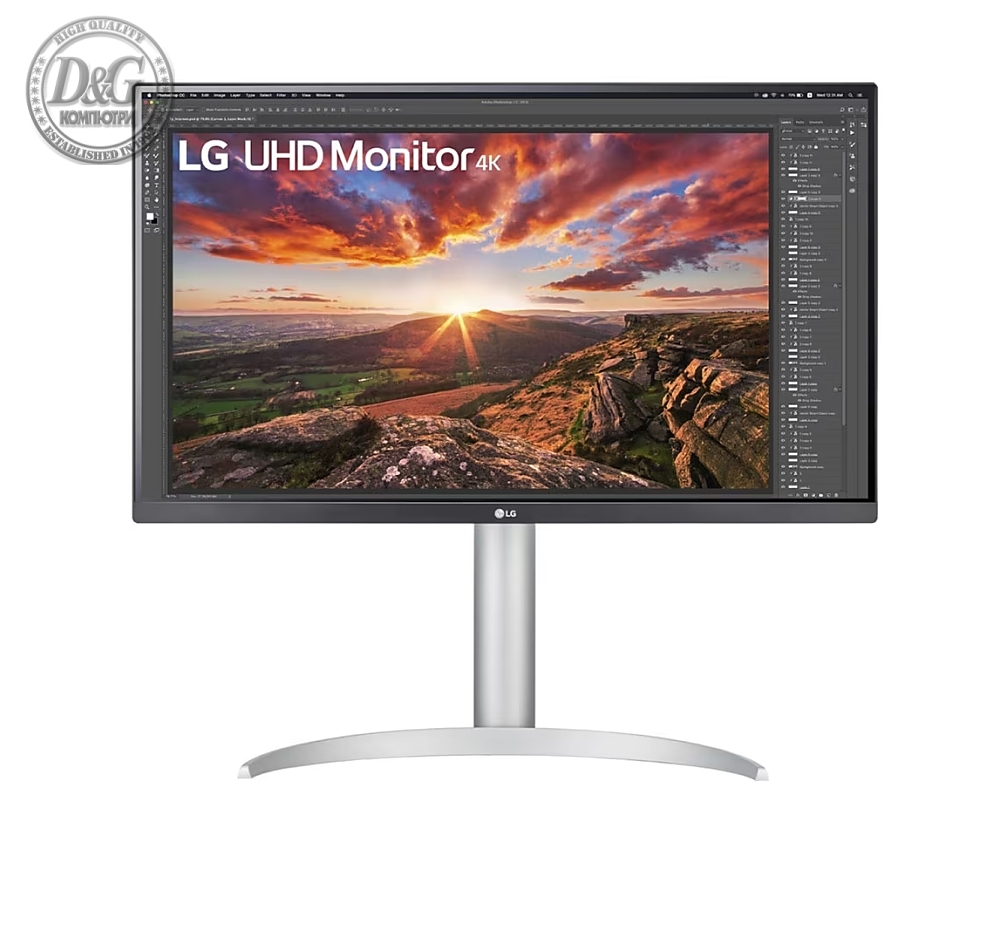 LG 27UP850N-W, 27" UHD 4K IPS, Anti-Glare, DCI-P3 95%, Cinema Screen, 5ms, 1200:1, 400 cd/m2, 3840x2160, HDR 400, MAXX Audio 5W x 2, USB type-C charging (up to 90W), HDMI, DisplayPort, AMD FreeSync, Headphone out, Tilt, Height (Range), Pivot