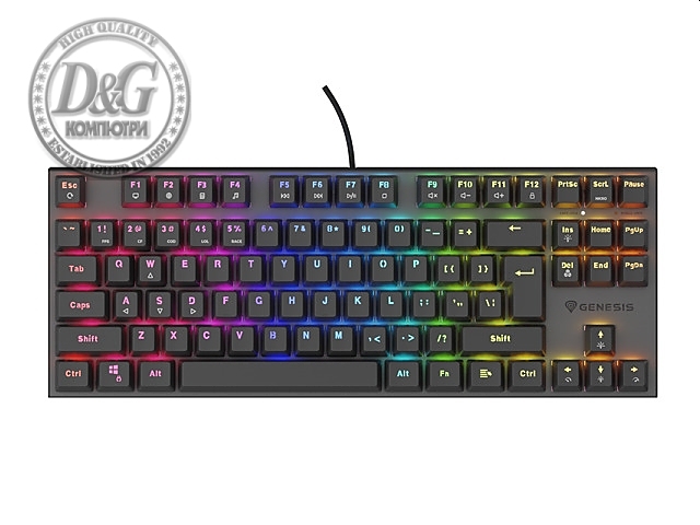 Genesis Mechanical Gaming Keyboard Thor 303 TKL Silent Switch RGB Backlight US Layout Black