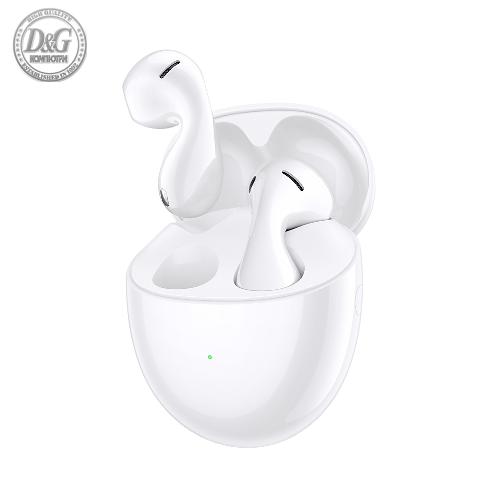 Huawei Freebuds 5, Ceramic White, Music playback duration: approx. 5.0 hours (with ANC disabled), Voice call duration:approx. 4.0 hours (with ANC disabled), BT 5.2, 42 mAh