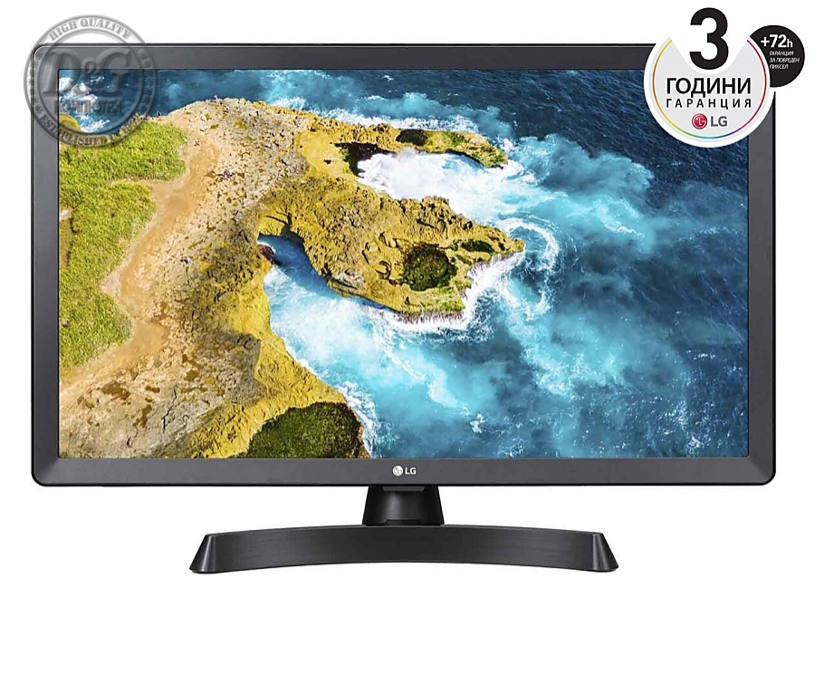 LG 28TQ515S-PZ, 28.0" WVA, LED non Glare, Smart webOS 22, TV Tuner DVB-T2/C /S2, 1000:1, Mega DFC, 250cd, 1366x768, Wi-Fi, LAN, AirPlay, WiDi, Miracast, HDMI, CI Slot, USB 2.0, Optical Out, AI Sound, Speaker 5W, Black