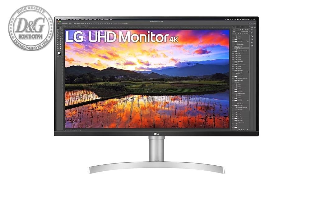 LG 32UN650P-W, 31.5" UltraFine UHD LED AG, IPS, DCI-P3 95%, 5ms, 350 cd/m2, 1000:1, 3840x2160, HDR 10, HDMI, DisplayPort, Radeon FreeSync, Dynamic Action Sync, Headphone out, Height, Pivot, Tilt, PIP, Speaker, Black