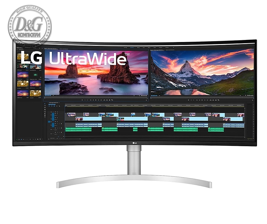 LG 38WN95CP-W, 38" Curved 21:9 UltraWide, QHD Nano IPS(3840 x 1600) Anti-Glare, 1ms (GtG at Faster), 144 Hz, FreeSync Premium Pro, G-SYNC Compatible, 1000:1, 450cd/m2, DCI-P3 98%, HDR 10, HDMI, DisplayPort, USB3.0, Thunderbolt, Headphone Out, Height, Swi