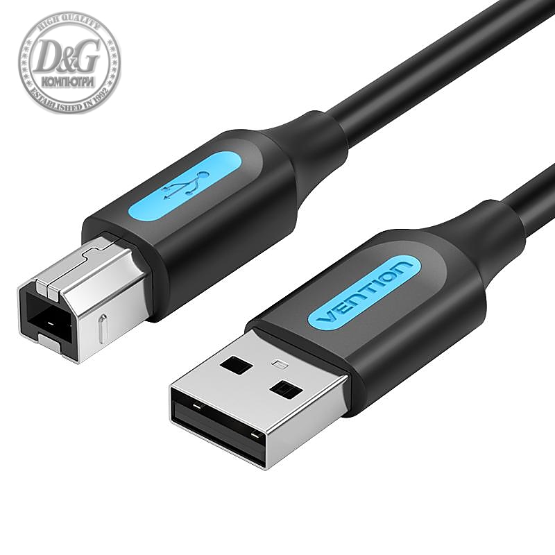 Vention Кабел USB 2.0 A Male to B Male, Black 0.5m - COQBD