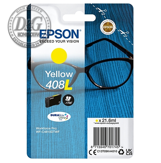 Epson 408L Spectacles DURABrite Ultra Single Yellow Ink