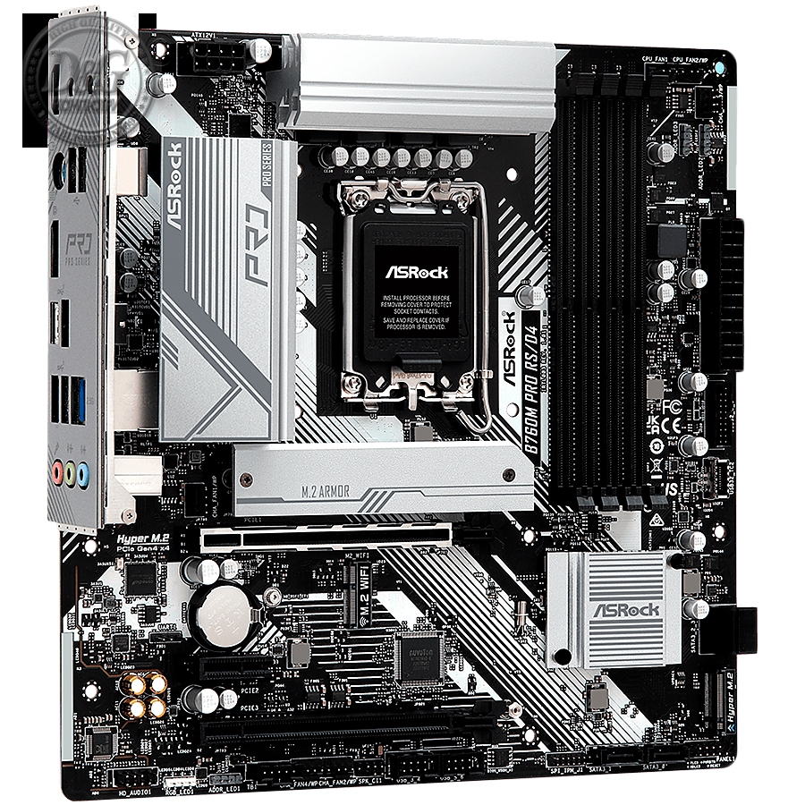 ASROCK MB Desktop B760M Pro RS (S1700, 4x DDR5, 1x PCIe 5.0 x16, 1x PCIe 3.0 x16, 1x PCIe 3.0 x1, 3x Hyper M.2 PCIe Gen4x4, 4x SATA3, 2x USB-C, 5x USB 3.2, 6x USB 2.0, 1xRJ-45 2.5GB, 1x HDMI, 1x DP, micro ATX.