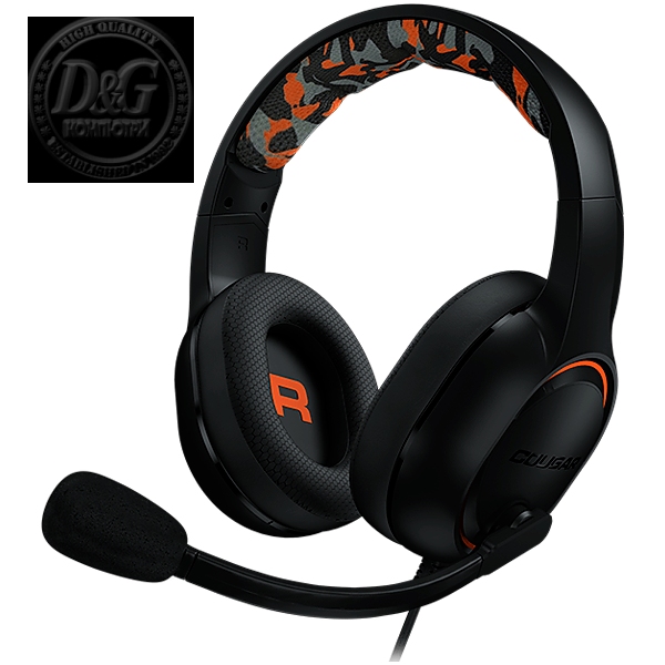 COUGAR DIVE, Gaming Headset, 50mm Complex Diaphragm Driver, Crystal Clear 9.7mm Microphone, 3.5 mm phone jack, Integrated Chamber and Frequency Enhancement Design, Fabric Fusion Earpads and Stylish Camo Head Pad