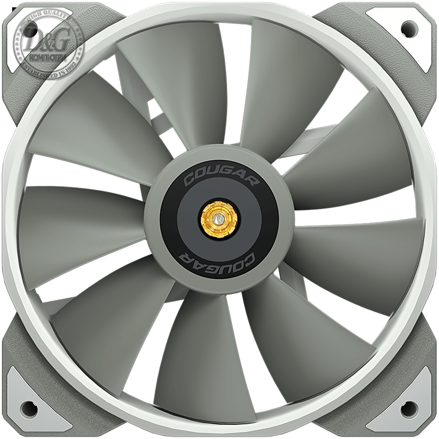 COUGAR MHP 120 White, 120mm 4-pin PWM fan, 600-2000RPM, HDB Bearing, Anti-vibration Dampers, Extension Cable + Low-Noise Adapter, Case + Radiator screws, 82.48 CFM, 4.24mm H20, 34.5 dBA (Max)