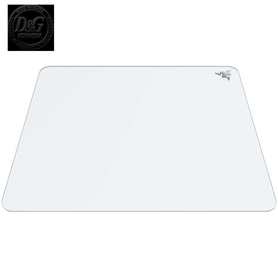 Razer Atlas - White, Glass gaming mousepad, Length: 450 mm, Width: 400 mm, Thick: 5 mm, Tempered glass, Anti-slip rubber base