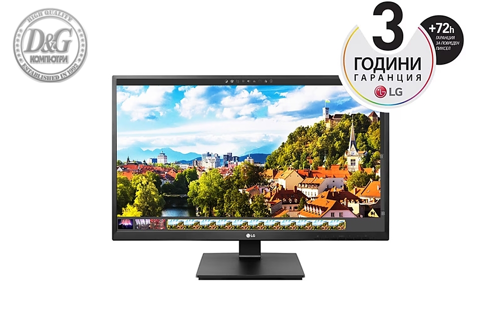 LG 24BK55YP-B, 24" IPS LED AG, 5ms GTG, 1000:1, 5000000 : 1 DFC, 250cd/m2, Full HD 1920x1080, D-Sub, DVI, Display Port, HDMI, USB 2.0, Speaker 1.2W x 2, Tilt, Height, Swivel, Pivot, PC Audio In, Headphone aut, Black