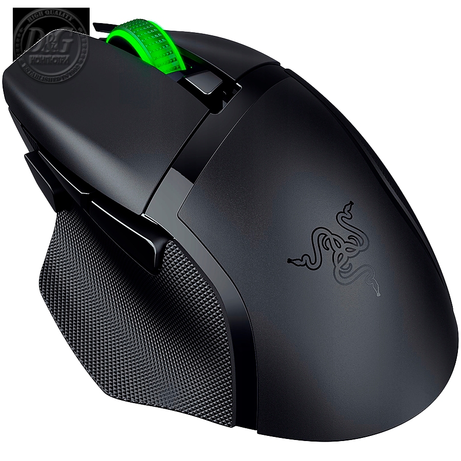 Razer Basilisk V3 X HyperSpeed, wireless gaming mouse with Bluetooth connection, Razer Chroma RGB, Razer 5G Advanced 18K DPI Optical Sensor, 18000 DPI, Mechanical Mouse Switches Gen-2, 100% PTFE feet, 110 g