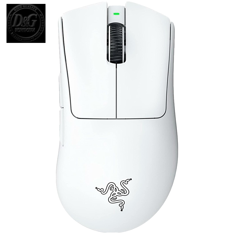 Razer DeathAdder V3 Pro - White Edition, Ergonomic Wireless Gaming Mouse, Speedflex Charging Cable USB Type C, 30000DPI, Optical Mouse Switches Gen-3, 63 g, Focus Pro 30K Optical Sensor