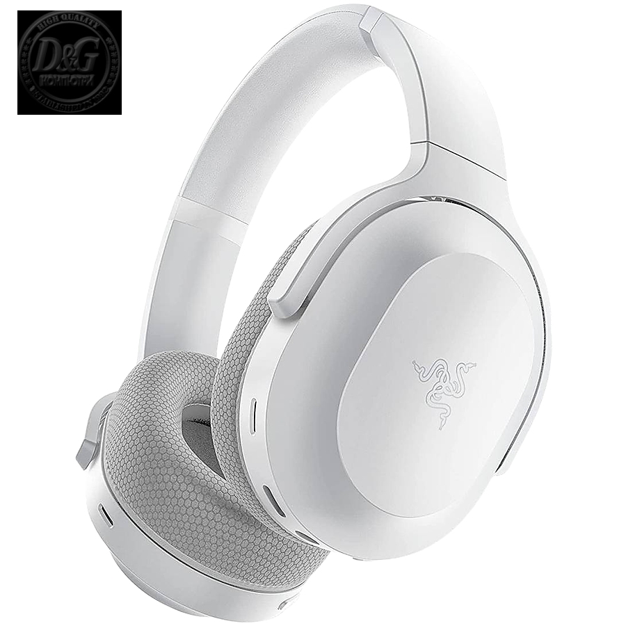 Razer Barracuda, Mercury White, Wireless Multi-platform Gaming and Mobile Headset, Razer TriForce 50mm Drivers, Dual Integrated Noise-Cancelling mics, Pressure-Relieving Memory Foam, THX Spatial Audio, 40hrs, Type-C, Compatible with PC, PlayStation,