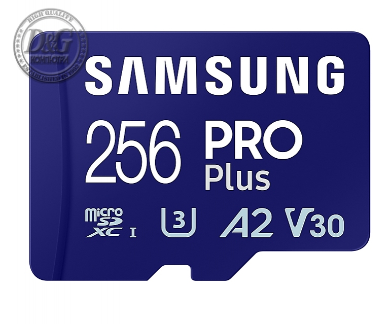 Samsung 256GB micro SD Card PRO Plus with Adapter, UHS-I, Read 180MB/s - Write 130MB/s