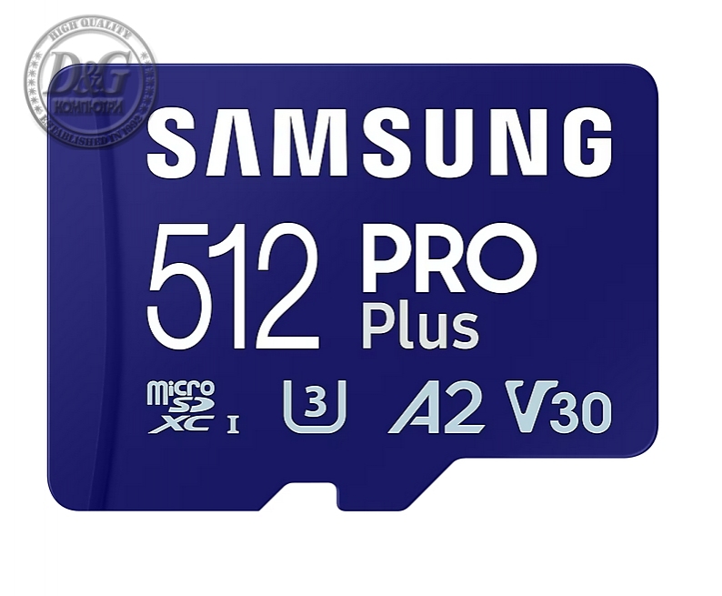 Samsung 512GB micro SD Card PRO Plus with Adapter, UHS-I, Read 180MB/s - Write 130MB/s