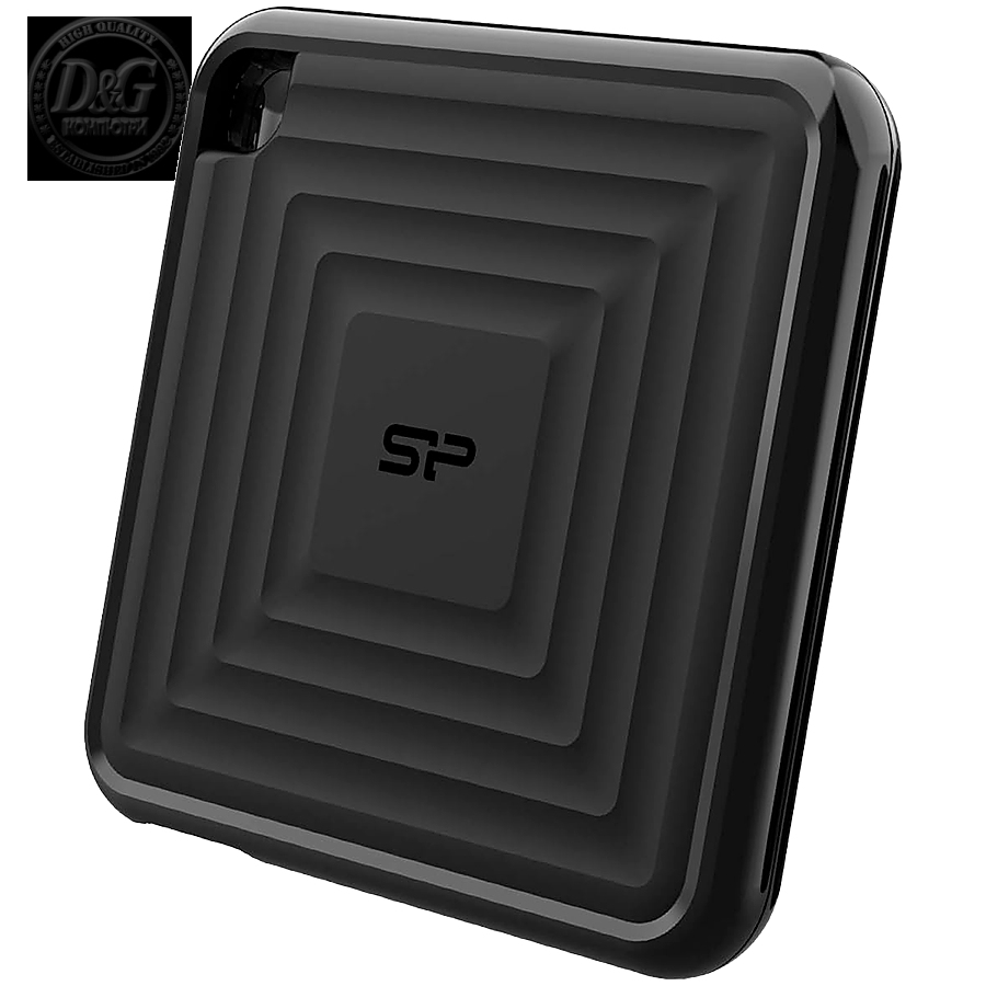 Silicon Power PC60 2TB Portable SSD SATAIII USB 3.2 Gen2 (Type-C) Portable SSD, R/W: up to 540MB/s; 500MB/s, Black, EAN: 4713436149972