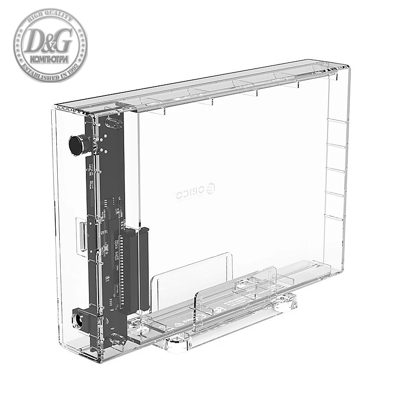 Orico кутия за диск Storage - Case - 3.5 inch USB3.0 transparent, Vertical - 3159U3