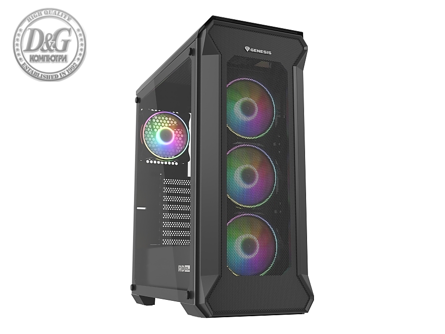 Genesis Gaming PC Case IRID 505 ARGB V2 Midi Tower Window Black