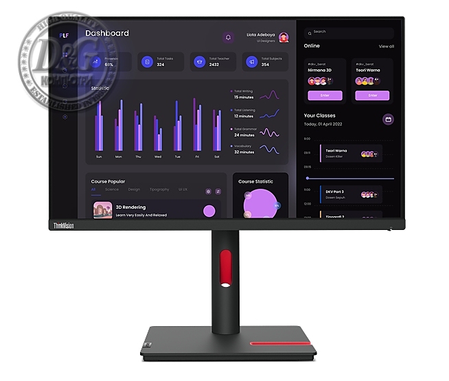 Lenovo ThinkVision T24i-30 23.8", IPS, AG, 4 ms, 250 cd/m2, 1000:1, 1920x1080, 60Hz, Tilt, Swivel, Pivot, Height Adjust Stand, HDMI, DP, VGA, 5 x USB