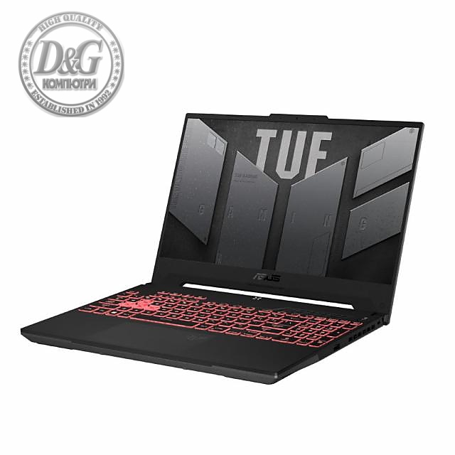 Лаптоп Asus TUF A15 FA507RM-HN082, 15.6&quot; FHD IPS AG 144Hz, AMD Ryzen 7 6800H ,16GB DDR5, NVME 512GB M.2 SSD, RTX 3060 6GB GDDR6, Wi-Fi 6, NO OS, Black