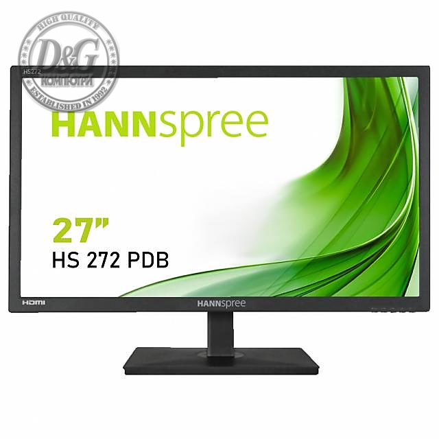 Монитор HANNSPREE HS272PDB, WQHD, Wide, 27 inch, 60Hz, HDMI, DP, Черен