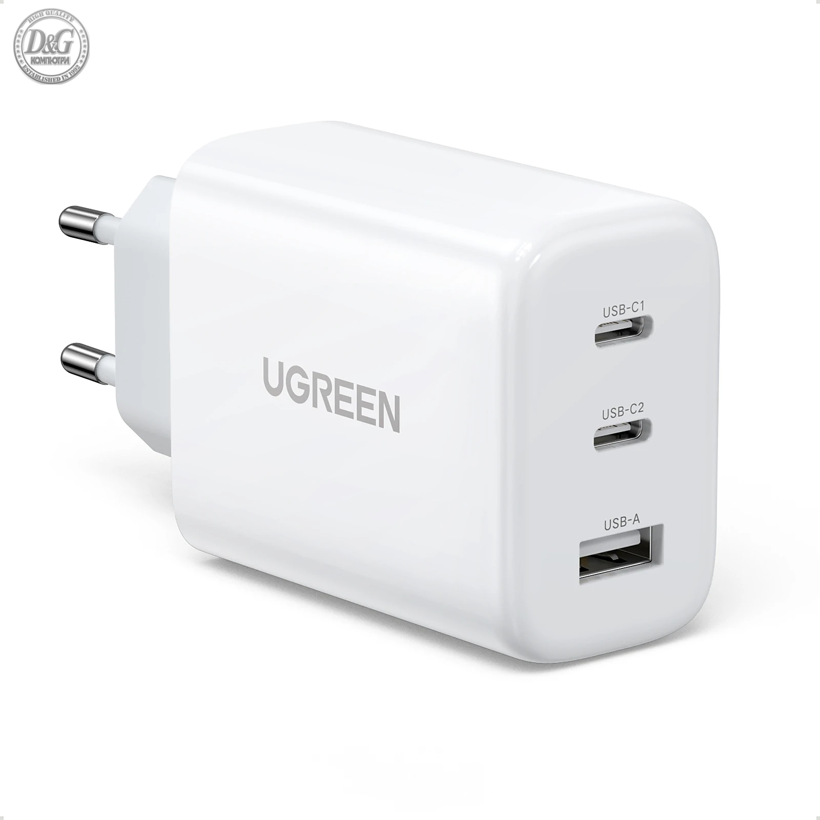 Ugreen универсално зарядно за стена Charger Wall 65W GaN CD275, 1 x USB-A, 2 x Type-C - 90496