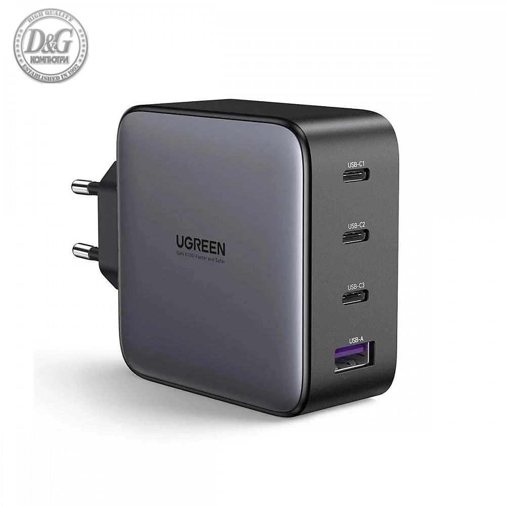 Ugreen универсално зарядно за стена Charger Wall 100W GaN Nexode CD226, 1 x USB-A, 3 x Type-C - 40747