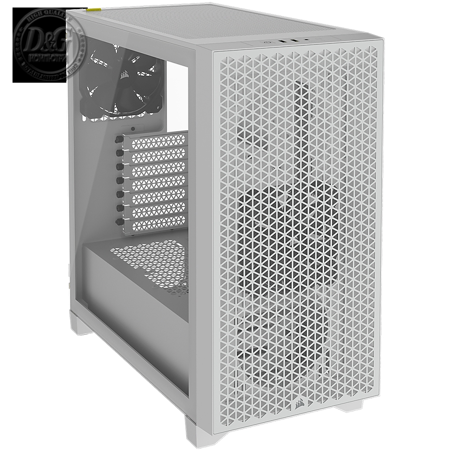 Corsair 3000D Tempered Glass Mid-Tower, White, EAN: 0840006610632