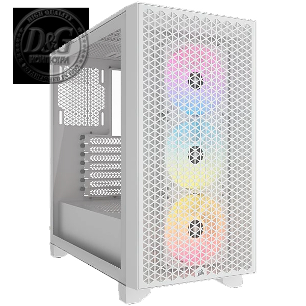 Corsair 3000D RGB Tempered Glass Mid-Tower, White, EAN: 0840006610861