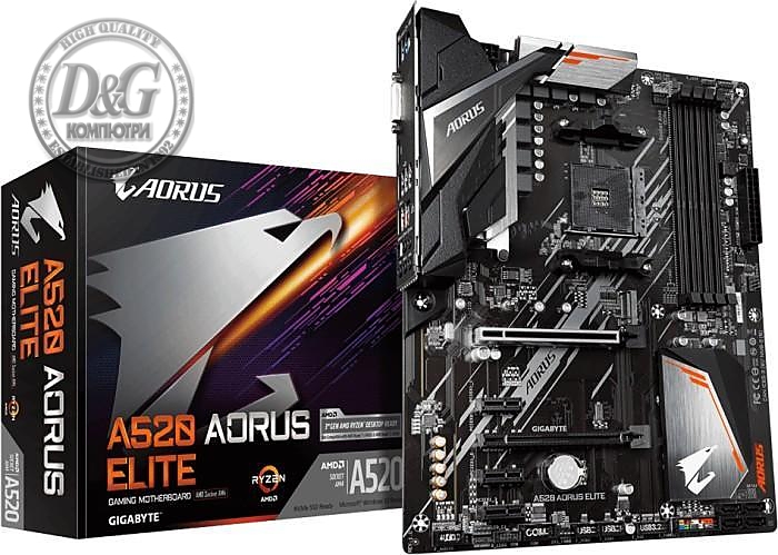 Дънна платка GIGABYTE A520 AORUS ELITE, AM4, ATX, DDR4