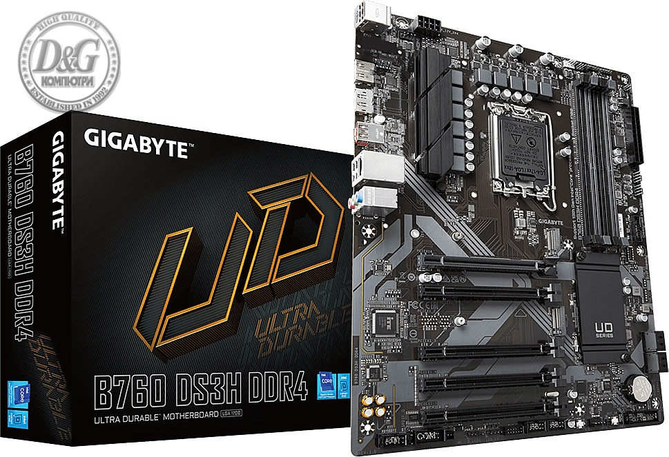 Дънна платка GIGABYTE B760M DS3H DDR5, socket 1700, mATX