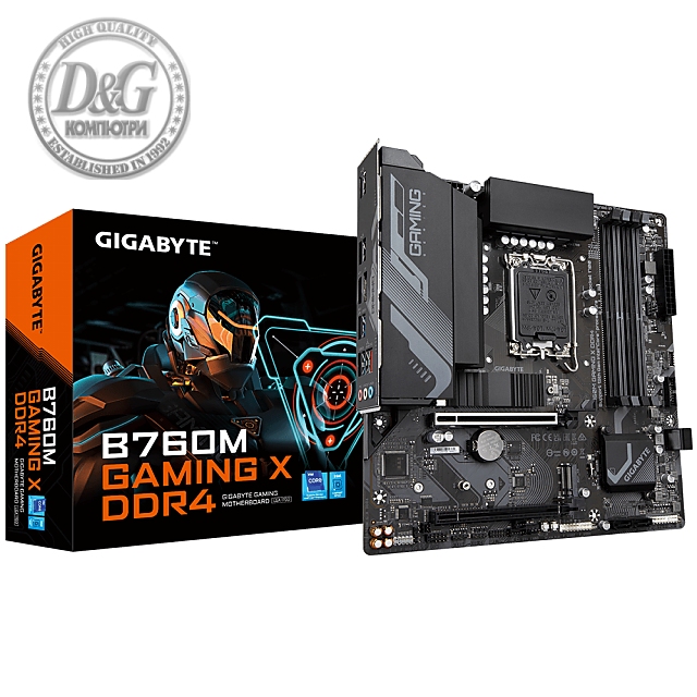 Дънна платка GIGABYTE B760M GAMING X, socket 1700, mATX 4xDDR4