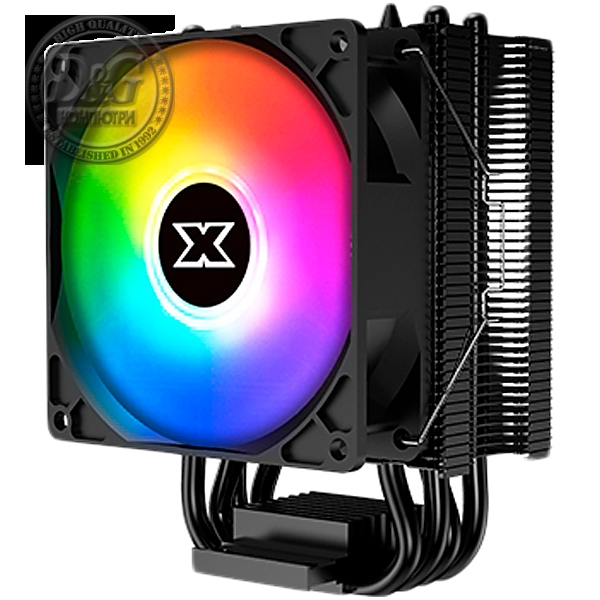 Windpower 964 RGB EN46478, Black Anodized, 90mm RGB PWM Fan, Single Rainbow LED Mode, Reinforced Plastic Backplate