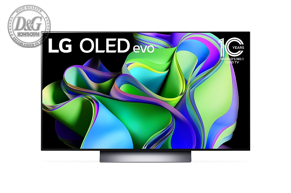 LG OLED48C31LA, 48" UHD OLED evo, 4K (3840 x 2160), DVB-C/T2/S2, Full Cinema Screen, Alpha 9 Processor, 120Hz, ThinQ AI, HDR10, VRR, NVIDIA G-SYNC, AMD FreeSync, Dolby Vision, Dolby Atmos, Wi-Fi, Bluetooth, HDMI, USB, Airplay 2, Multi View, Meteor Titan