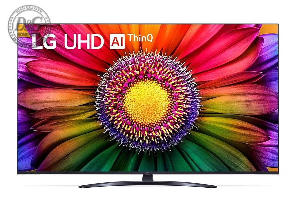 LG 50UR81003LJ, 50" 4K UltraHD TV 4K (3840 x 2160), DVB-T2/C/S2, webOS 23 Smart TV, ThinQ AI, a5 AI Processor 4K Gen6, WiFi, HDR10 pro, HLG, ALLM/HGiG, 4K Upscaling, AI Sound, Voice Controll, AirPlay, HDMI eARC,Quick Card, CI, LAN, USB, Bluetooth, Cresce