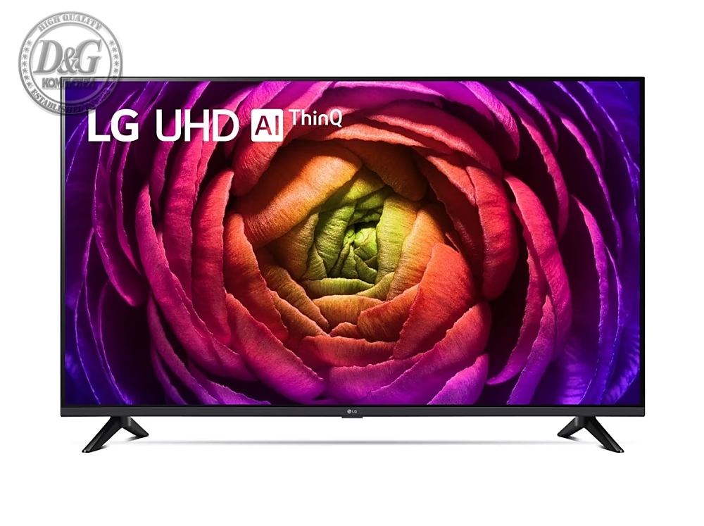 LG 55UR73003LA, 55" 4K UltraHD TV 4K (3840 x 2160), DVB-T2/C/S2, webOS Smart TV, Game Optimizer , ThinQ AI, Processor a5 Gen6, WiFi 802.11ac, HDR10 PRO, 4K Upscaling, HDMI, CI, LAN, USB, 2 Pole Stand, Black