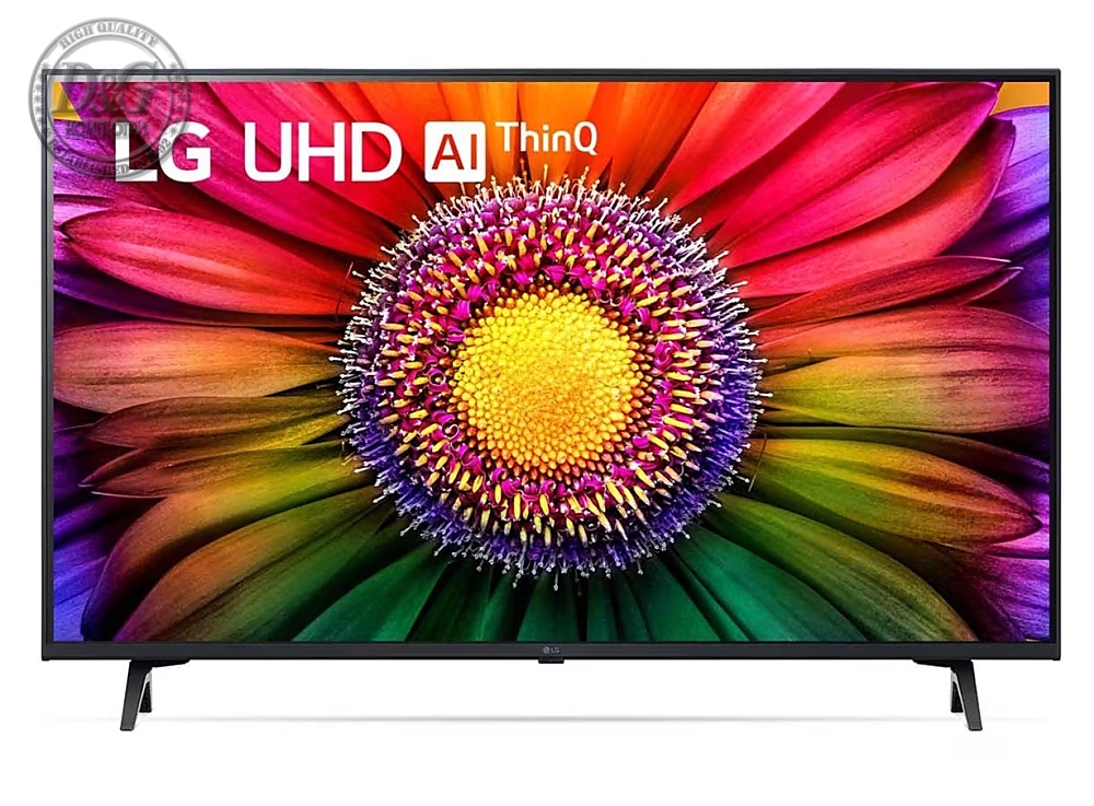 LG 43UR80003LJ, 43" 4K UltraHD TV 4K (3840 x 2160), DVB-T2/C/S2, webOS 23 Smart TV, ThinQ AI, a5 AI Processor 4K Gen6, WiFi, HDR10 pro, HLG, ALLM/HGiG, 4K Upscaling, AI Sound, Voice Control, AirPlay, Quick Card, HDMI eARC, CI, LAN, USB, Bluetooth, 2 Pol