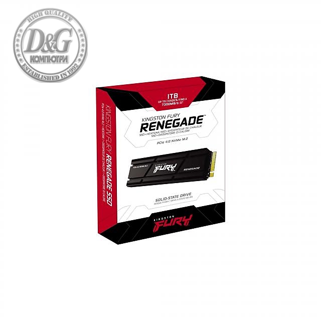 Solid State Drive (SSD) Kingston Fury Renegade M.2-2280 PCIe 4.0 NVMe 1000GB с heatsink