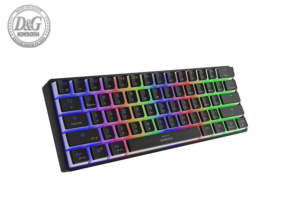 Genesis Mechanical  Gaming Keyboard Thor 660 Wireless RGB Backlight BLACK GATERON BROWN