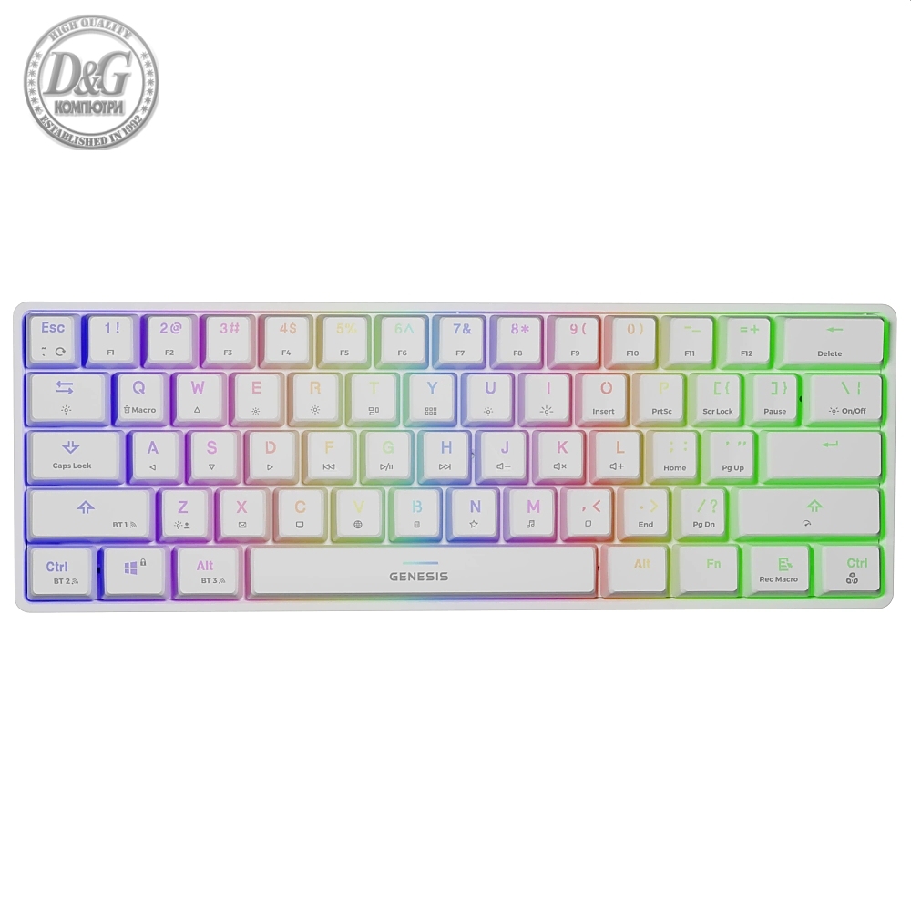 Genesis Mechanical Gaming Keyboard Thor 660 Wireless RGB Backlight White GATERON BROWN