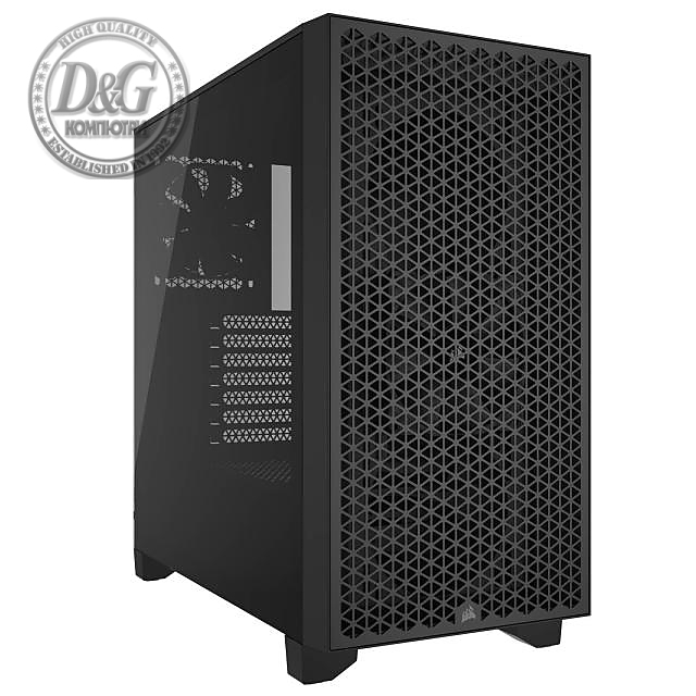 Кутия Corsair 3000D Airflow Mid Tower, Tempered Glass, Черна