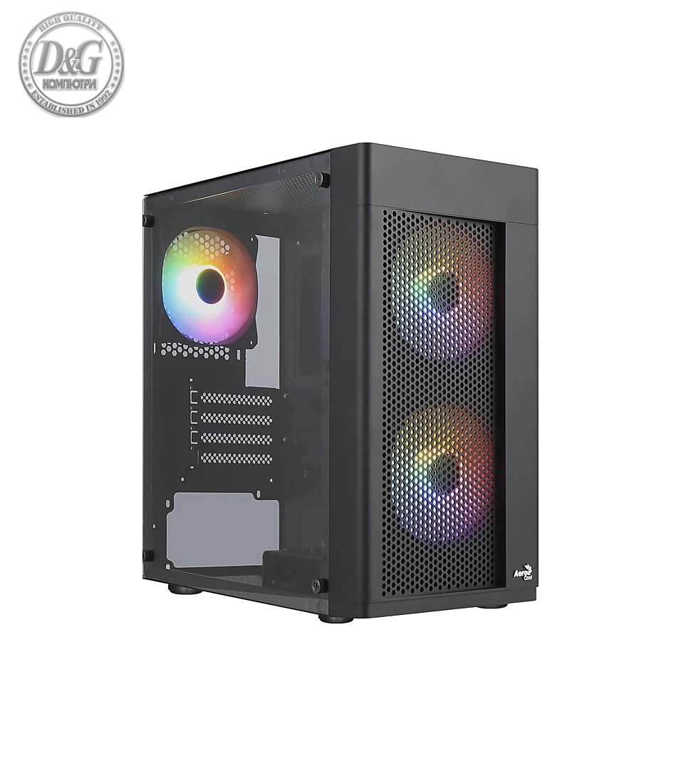 AeroCool кутия Case mATX - Hexform-G-BK-v2 - 3 fans included