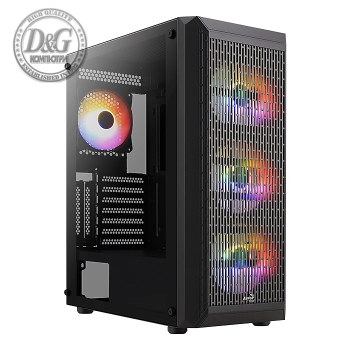 AeroCool кутия Case ATX - Beam-G-BK-v2 - 4 fans included