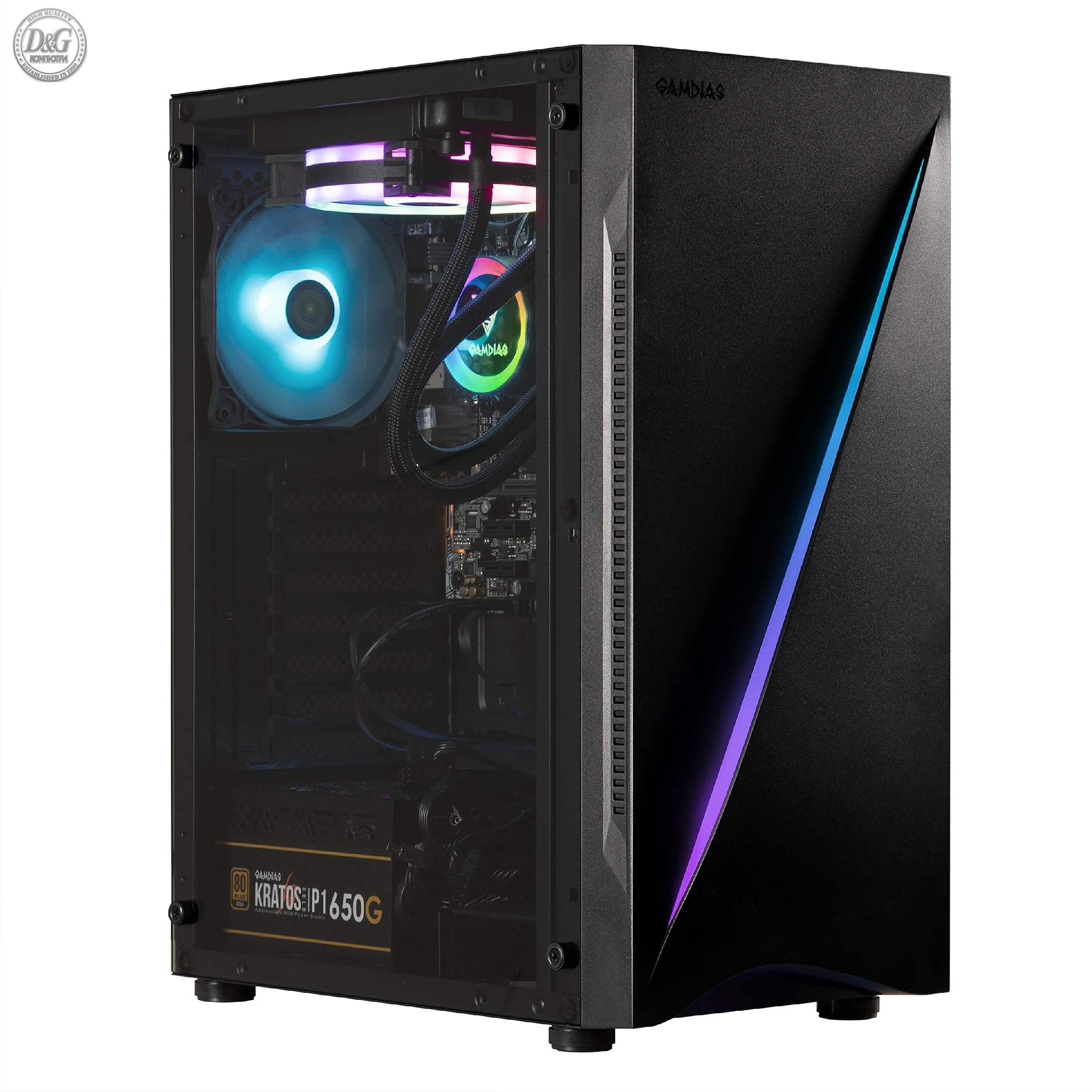 Gamdias кутия Case ATX - ARGUS E5 - aRGB, Tempered Glass