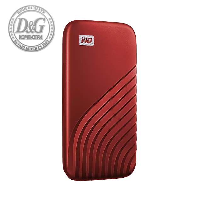 Външен SSD диск Western Digital My Passport, 500GB, USB 3.2, Червен