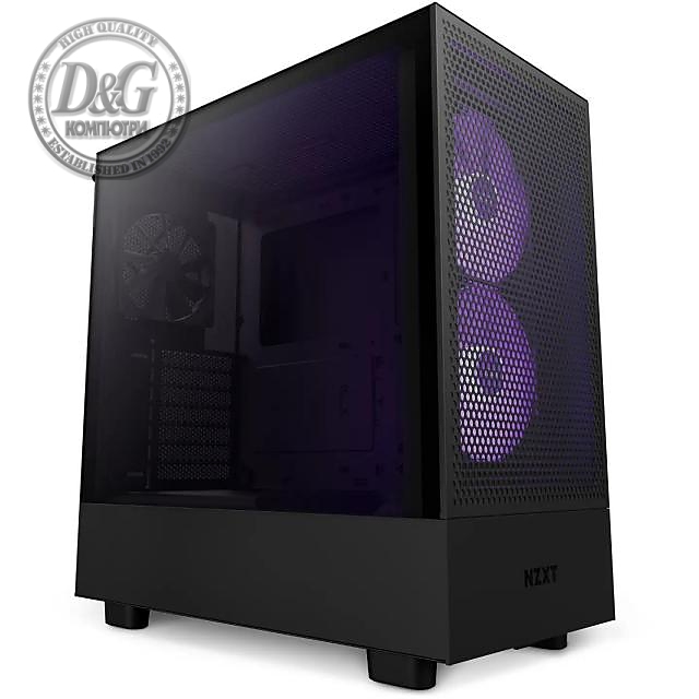 Кутия NZXT H5 Flow RGB Matte Black, Mid-Tower