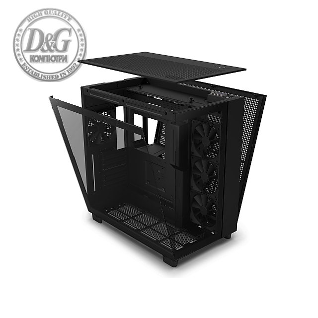 Кутия NZXT H9 Flow Matte Black - Middle Tower