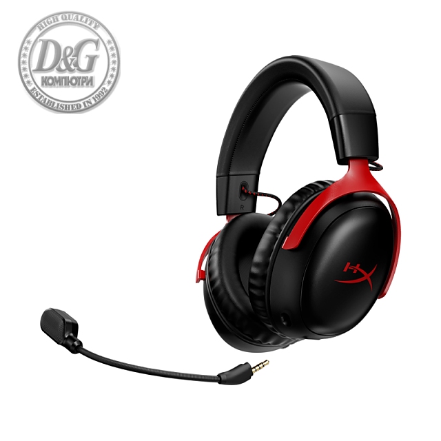 Геймърски слушалки HyperX, Cloud III, Безжични, Микрофон, Черно/Червено