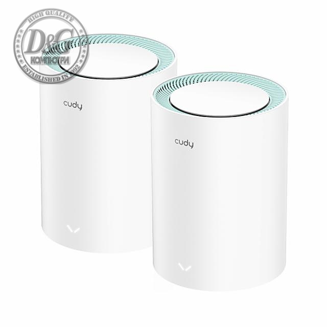 Безжичен рутер Cudy M1300, 2-pack, AC1200 Dual Band, 2.4/5 GHz, 300 -  867 Mbps