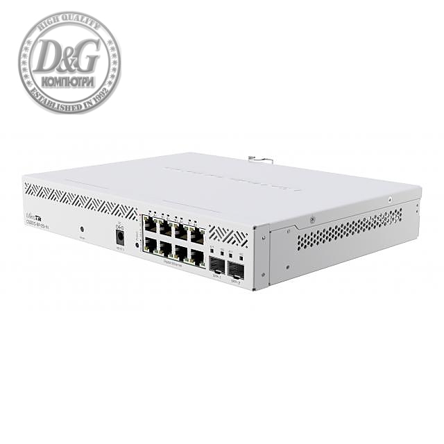 Суич MikroTik CSS610-8P-2S+IN, 8 x Gigabit Ethernet ports, 2 x SFP, PoE out